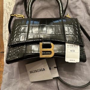 Balenciaga hourglass crocodile xs